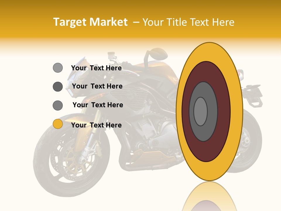 A Yellow And Black Motorcycle On A White Background PowerPoint Template