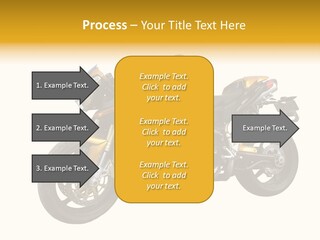 A Yellow And Black Motorcycle On A White Background PowerPoint Template