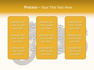 A Yellow And Black Motorcycle On A White Background PowerPoint Template