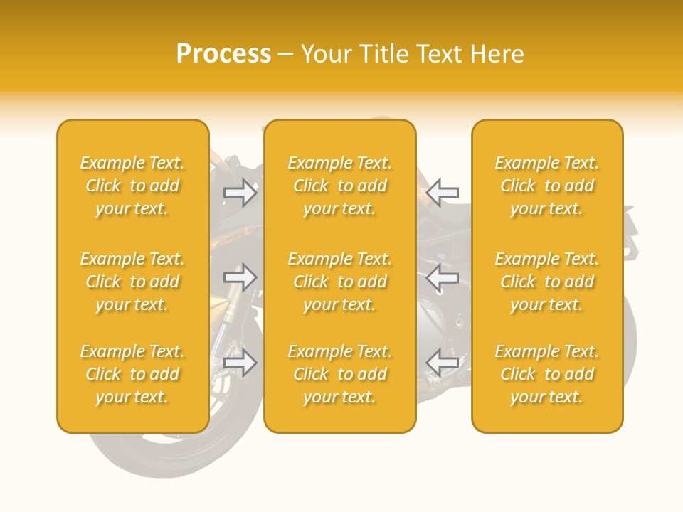 A Yellow And Black Motorcycle On A White Background PowerPoint Template
