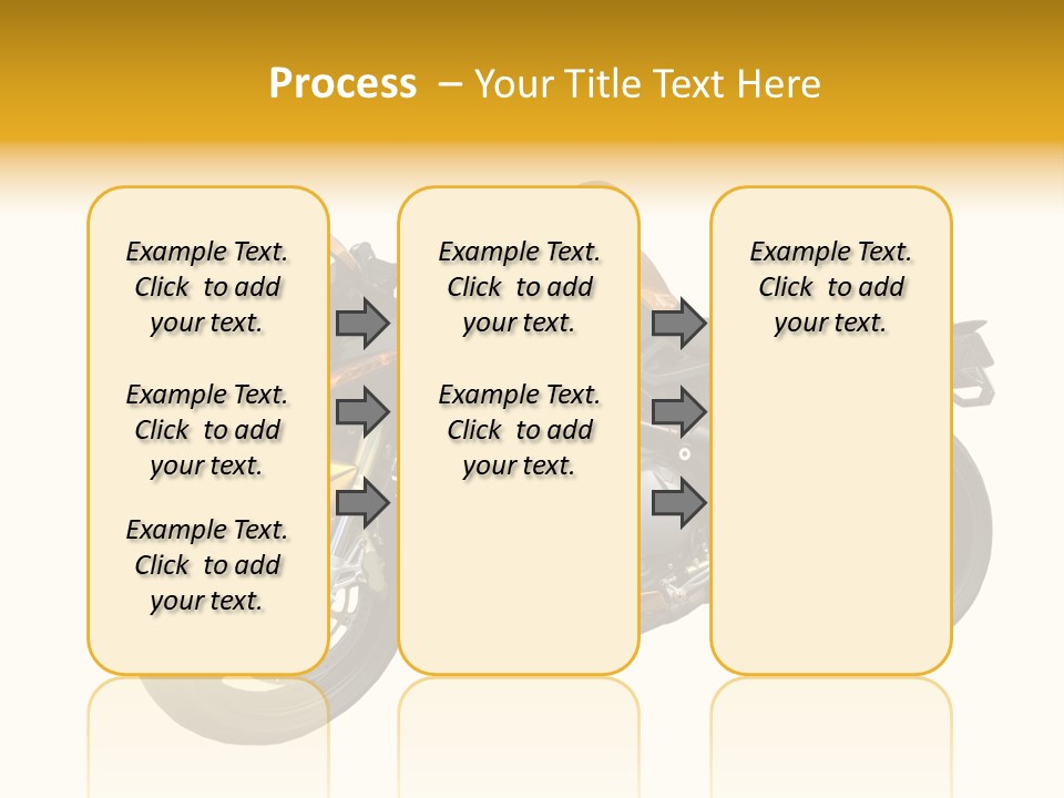 A Yellow And Black Motorcycle On A White Background PowerPoint Template