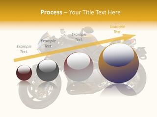 A Yellow And Black Motorcycle On A White Background PowerPoint Template