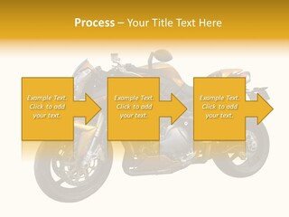 A Yellow And Black Motorcycle On A White Background PowerPoint Template