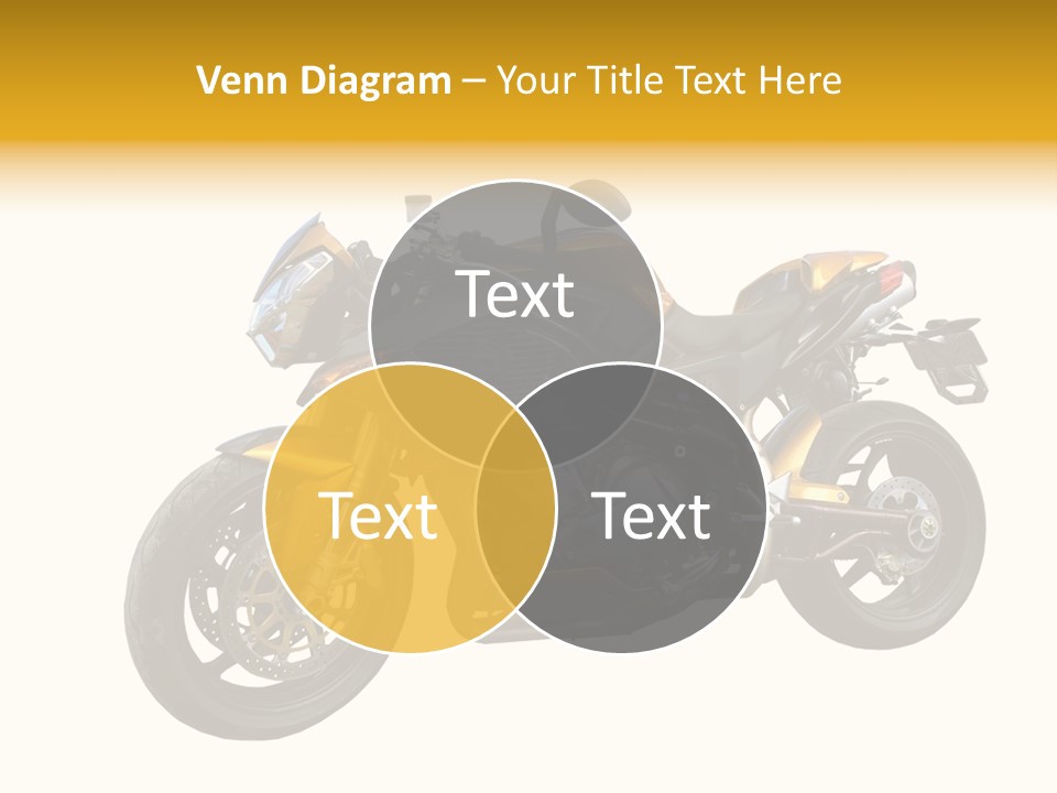 A Yellow And Black Motorcycle On A White Background PowerPoint Template