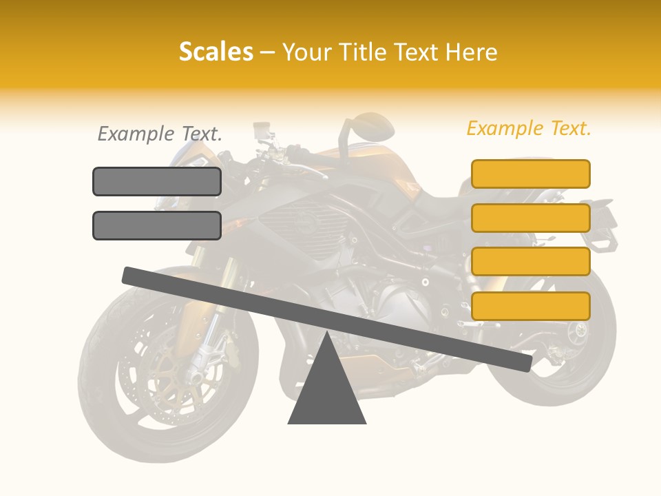 A Yellow And Black Motorcycle On A White Background PowerPoint Template