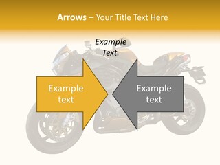 A Yellow And Black Motorcycle On A White Background PowerPoint Template