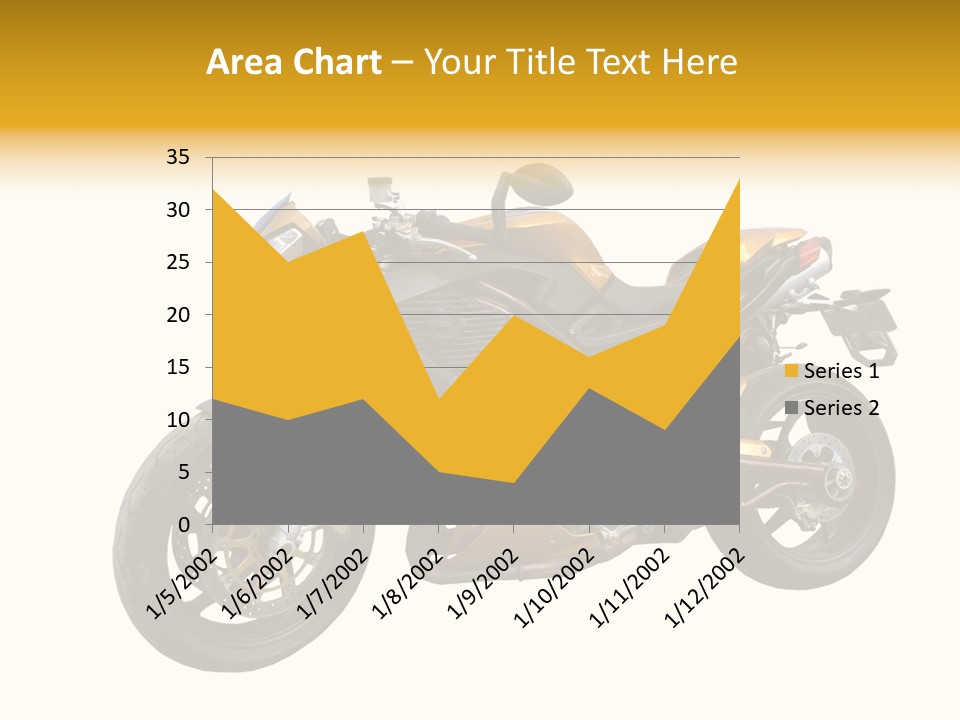 A Yellow And Black Motorcycle On A White Background PowerPoint Template