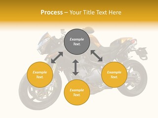 A Yellow And Black Motorcycle On A White Background PowerPoint Template