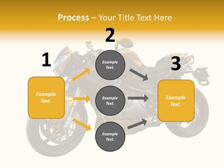 A Yellow And Black Motorcycle On A White Background PowerPoint Template