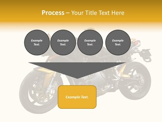 A Yellow And Black Motorcycle On A White Background PowerPoint Template
