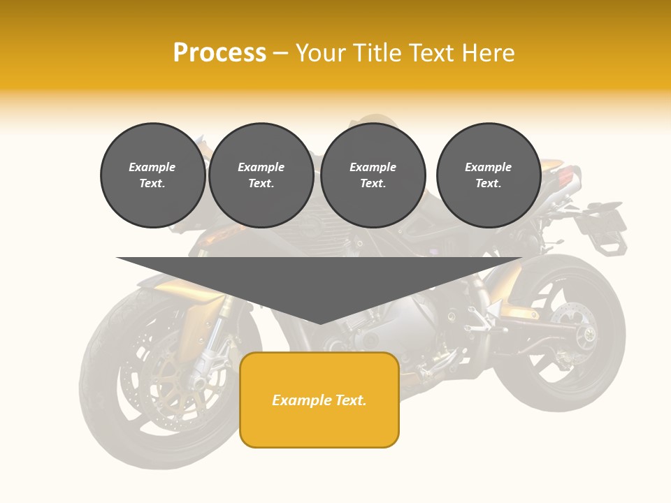 A Yellow And Black Motorcycle On A White Background PowerPoint Template