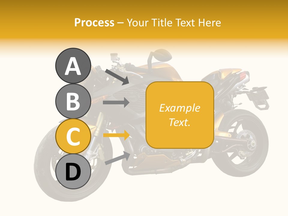 A Yellow And Black Motorcycle On A White Background PowerPoint Template