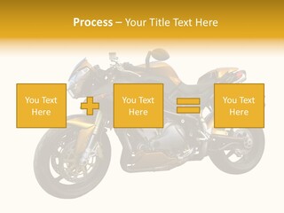 A Yellow And Black Motorcycle On A White Background PowerPoint Template