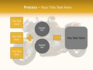 A Yellow And Black Motorcycle On A White Background PowerPoint Template