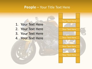 A Yellow And Black Motorcycle On A White Background PowerPoint Template