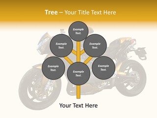 A Yellow And Black Motorcycle On A White Background PowerPoint Template