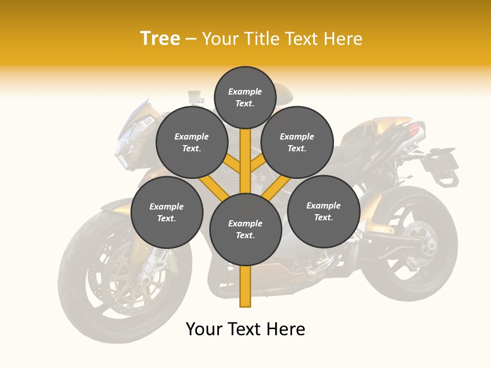 A Yellow And Black Motorcycle On A White Background PowerPoint Template
