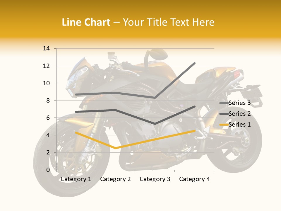 A Yellow And Black Motorcycle On A White Background PowerPoint Template