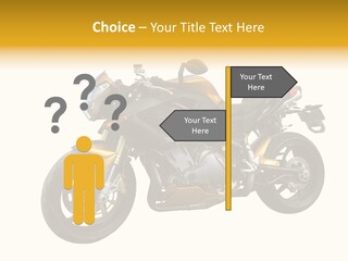 A Yellow And Black Motorcycle On A White Background PowerPoint Template