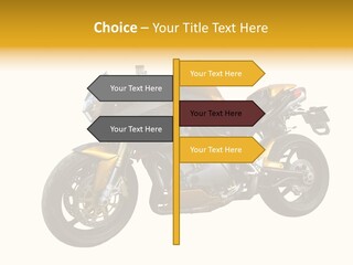 A Yellow And Black Motorcycle On A White Background PowerPoint Template