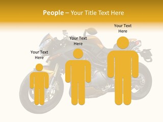 A Yellow And Black Motorcycle On A White Background PowerPoint Template