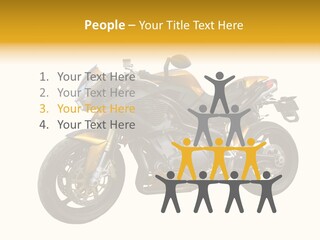 A Yellow And Black Motorcycle On A White Background PowerPoint Template