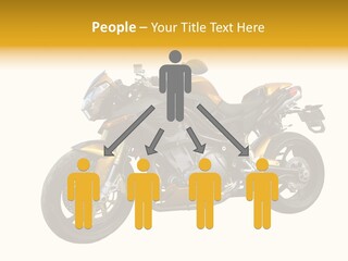 A Yellow And Black Motorcycle On A White Background PowerPoint Template