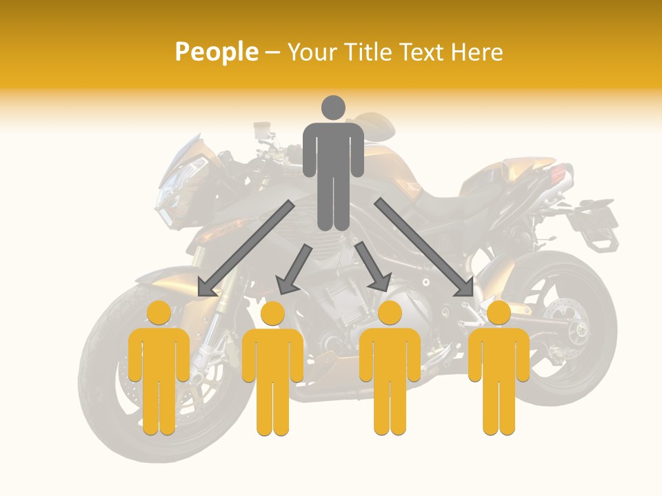 A Yellow And Black Motorcycle On A White Background PowerPoint Template