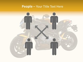 A Yellow And Black Motorcycle On A White Background PowerPoint Template