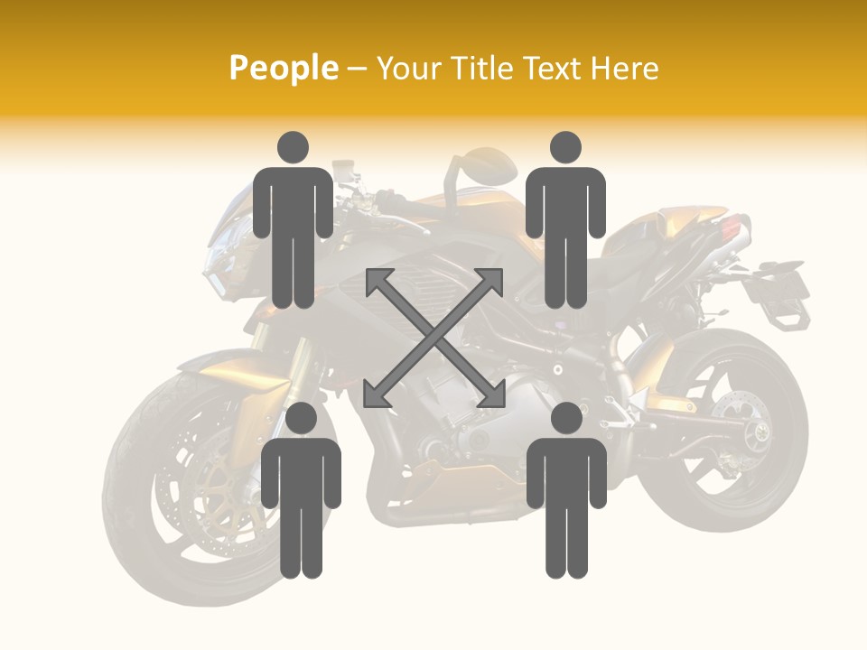 A Yellow And Black Motorcycle On A White Background PowerPoint Template