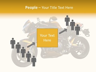 A Yellow And Black Motorcycle On A White Background PowerPoint Template