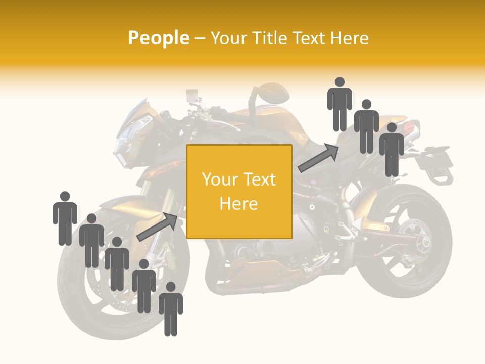A Yellow And Black Motorcycle On A White Background PowerPoint Template
