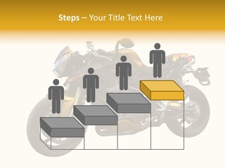 A Yellow And Black Motorcycle On A White Background PowerPoint Template