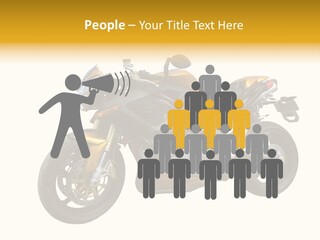A Yellow And Black Motorcycle On A White Background PowerPoint Template