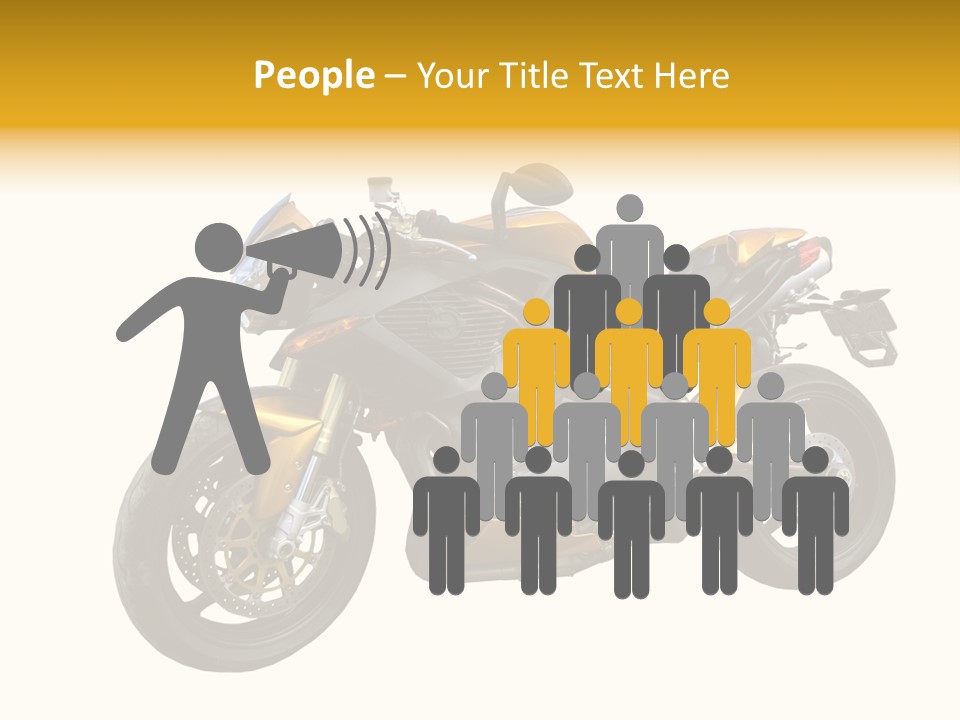 A Yellow And Black Motorcycle On A White Background PowerPoint Template