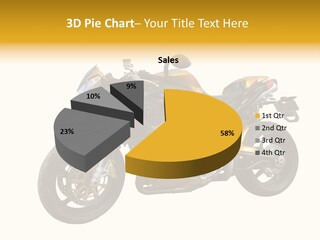 A Yellow And Black Motorcycle On A White Background PowerPoint Template