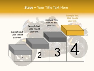 A Yellow And Black Motorcycle On A White Background PowerPoint Template