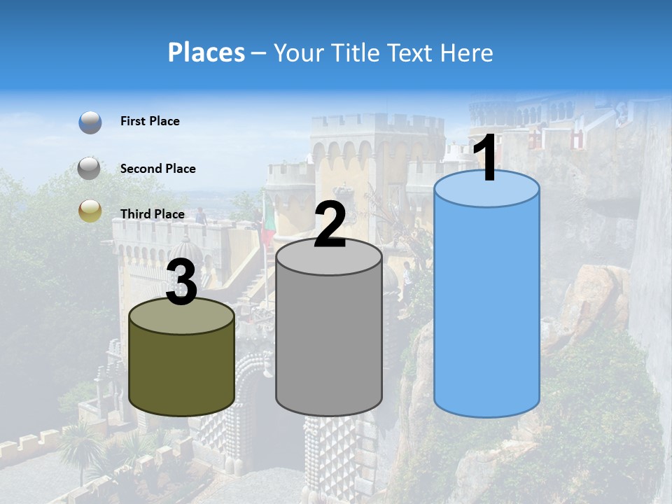 A Castle On A Cliff With A Blue Sky In The Background PowerPoint Template