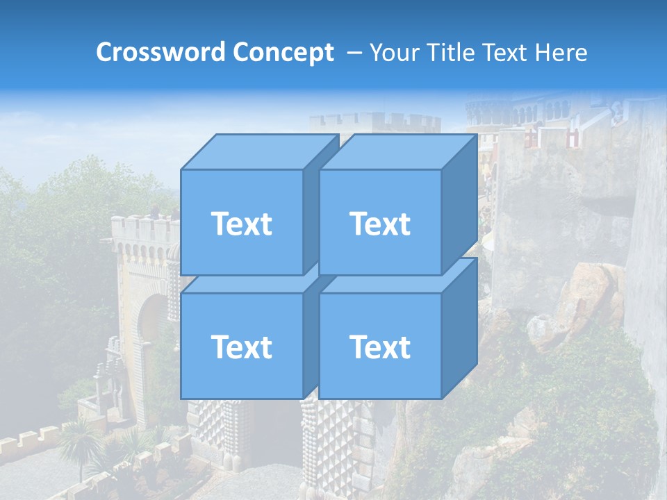 A Castle On A Cliff With A Blue Sky In The Background PowerPoint Template