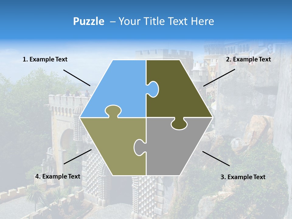 A Castle On A Cliff With A Blue Sky In The Background PowerPoint Template