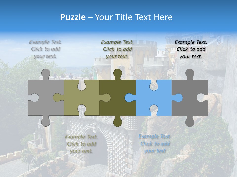 A Castle On A Cliff With A Blue Sky In The Background PowerPoint Template