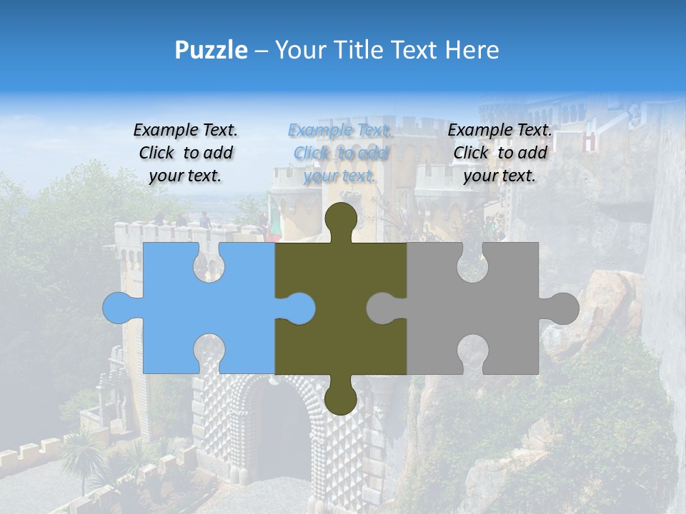 A Castle On A Cliff With A Blue Sky In The Background PowerPoint Template