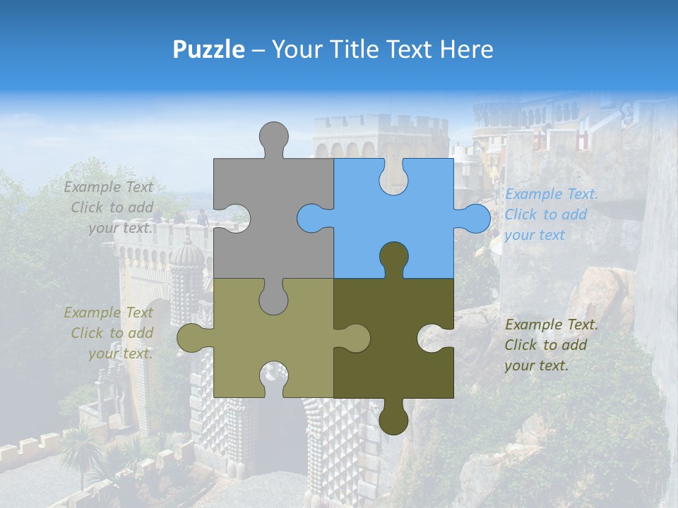 A Castle On A Cliff With A Blue Sky In The Background PowerPoint Template