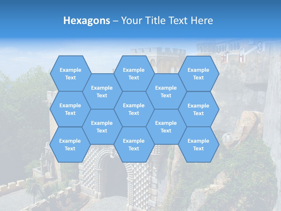 A Castle On A Cliff With A Blue Sky In The Background PowerPoint Template