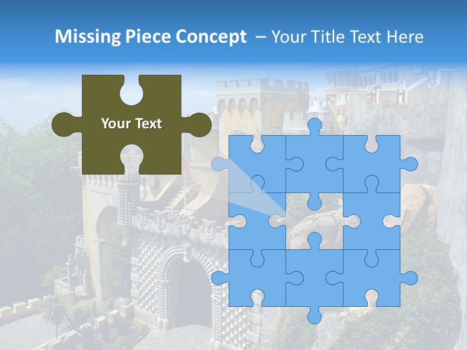 A Castle On A Cliff With A Blue Sky In The Background PowerPoint Template