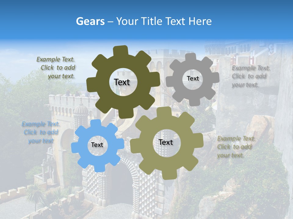 A Castle On A Cliff With A Blue Sky In The Background PowerPoint Template