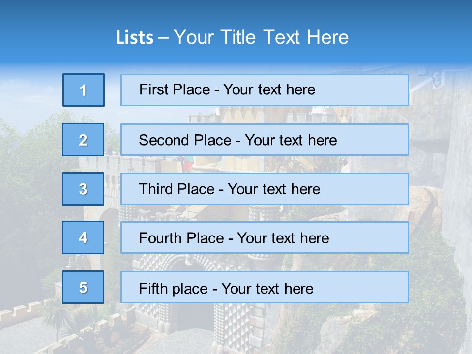 A Castle On A Cliff With A Blue Sky In The Background PowerPoint Template