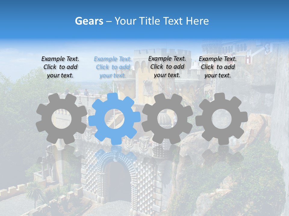 A Castle On A Cliff With A Blue Sky In The Background PowerPoint Template