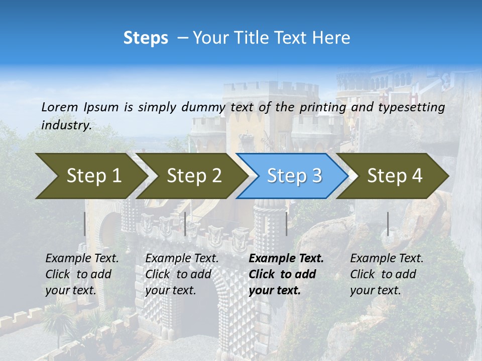 A Castle On A Cliff With A Blue Sky In The Background PowerPoint Template