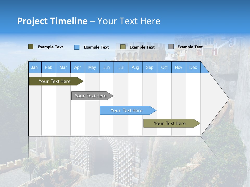 A Castle On A Cliff With A Blue Sky In The Background PowerPoint Template